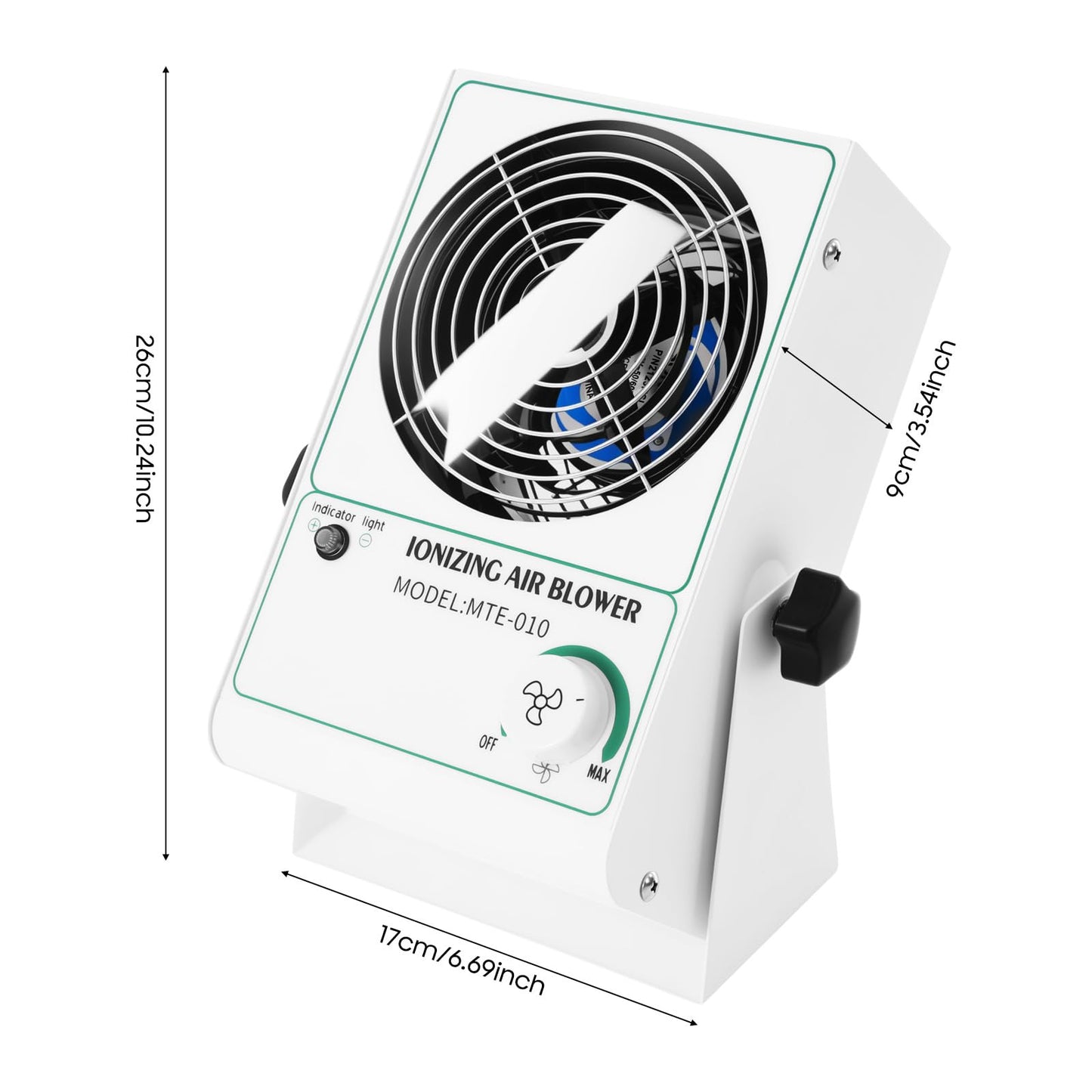 Ncescmal Ionizing Air Blower Fan 110V/60Hz Electrostatic Ion Elimination Electric Fan