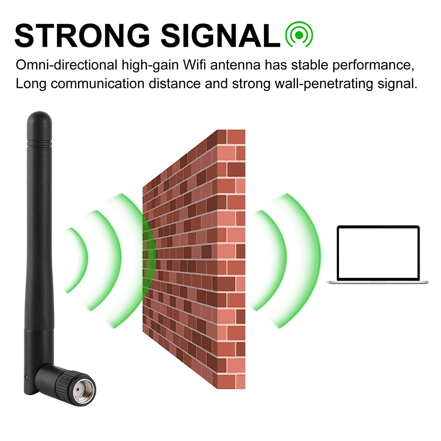 2Pcs Dual Band 3dBi WiFi Antenna 2.4GHz 5GHz 5.8GHz RP-SMA Male Bluetooth Antenna for USB Adapter Camera Video Surveillance Monitor PC Computer WiFi