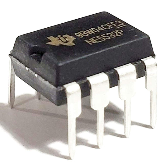 Juried Engineering NE5532P NE5532 Dual Low-Noise High-Speed Audio Operational Amplifier Op Amp Breadboard-Friendly IC DIP-8 (1 Piece)