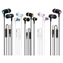 Kamon 5 Pack Earbuds Headphones with Remote & Mic, Earphones Wired Stereo in-Ear Bass for iPhone, Android, Smartphones, iPod, iPad, MP3, Fits All