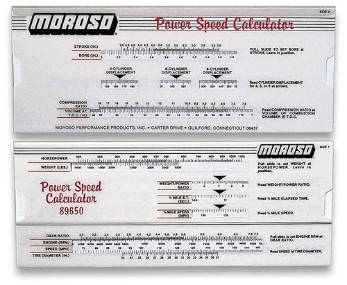 Moroso - 89650 POWER-SPEED CALCULATOR