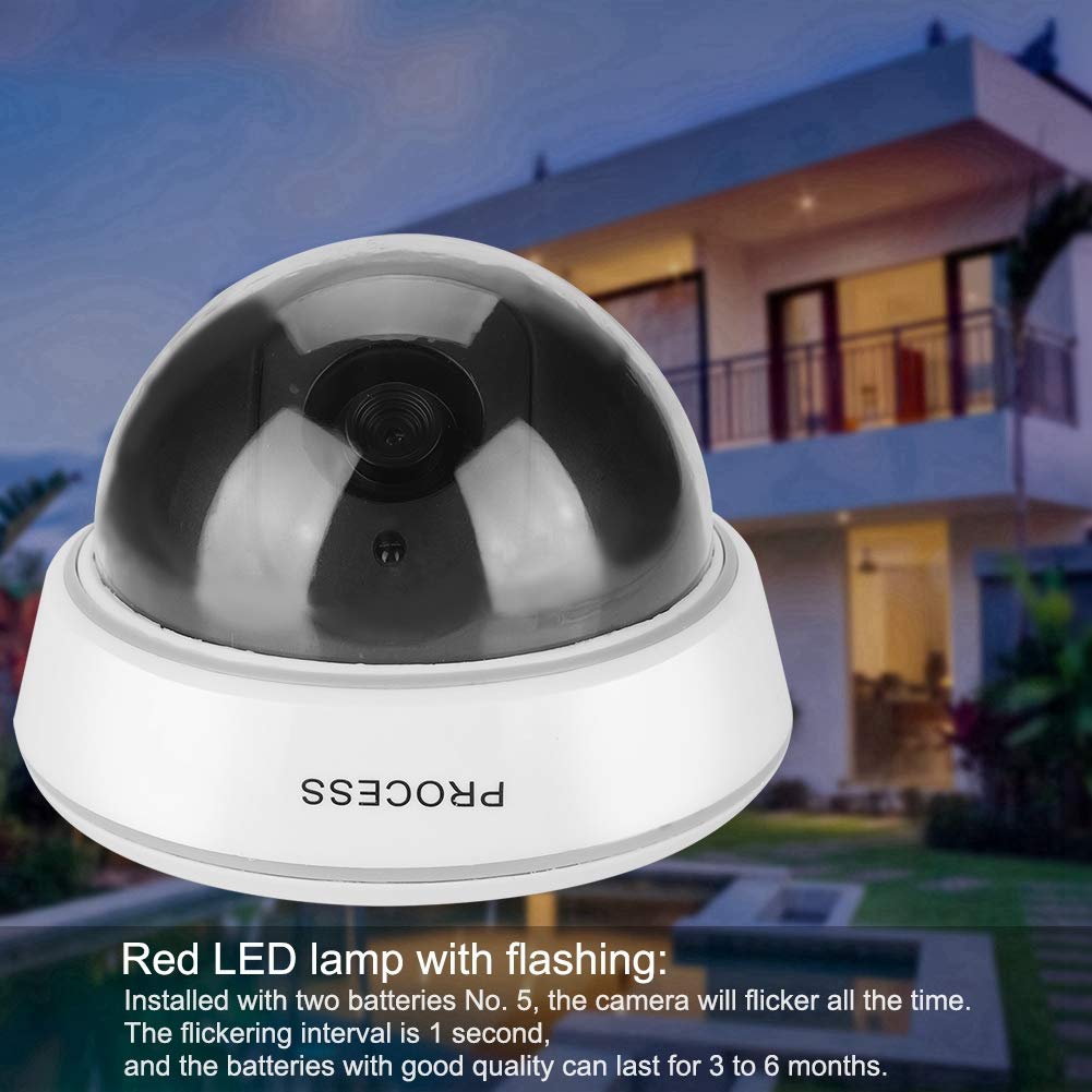Dummy Surveillance Camera Fake Security Camera with Simulated IR Flashing Red Lights