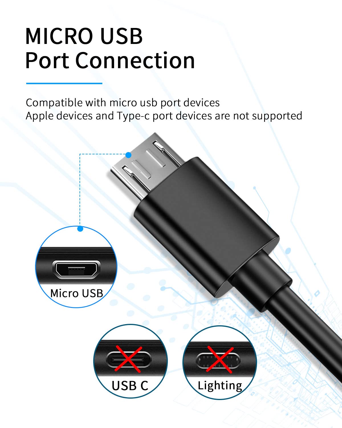 Micro Charger Charging Cable Cord Compatible with for Anker Soundcore Life Q20, Anker Soundcore 2, Mini, Flare Mini Headphone Speakers -5ft
