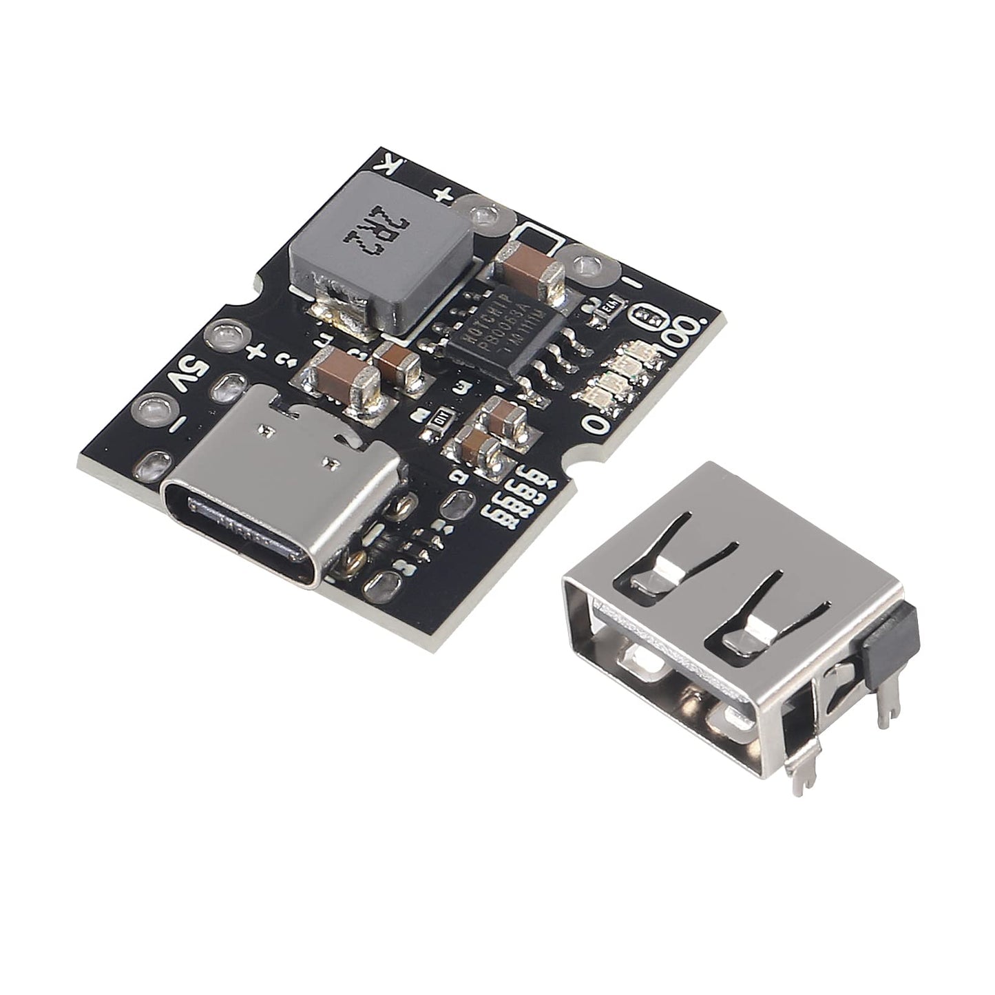 DWEII 10PCS Type-C USB 5V 2A Boost Converter Step-Up Power Module Lithium Battery Charging Protection Board LED Display USB for DIY Charger (no…