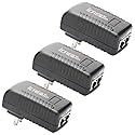iCreatin 3-Pack Wall PoE Injector Power Suppy Over Network Adaptor 802.3af 48V 24W 0.5A for Security IP Cameras IP Phones, 10/100Mbps