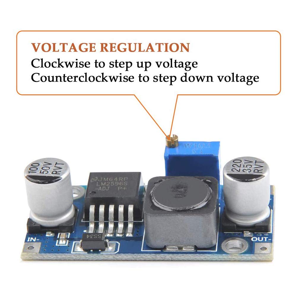 Queta 6 Pieces LM2596s DC to DC Buck Converter Step Down Voltage Regulator Power Module 3.2-40V to 1.25-35V 3A High Efficiency DC Voltage Stabilizer…