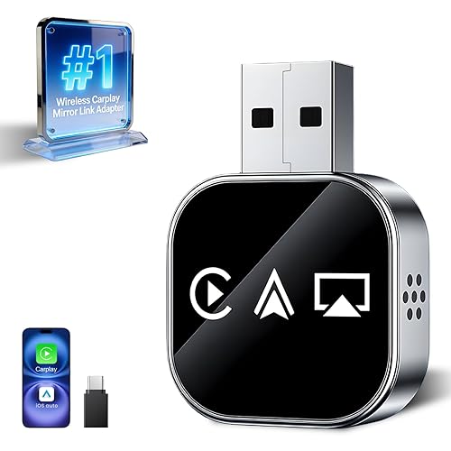 Wireless Carplay Adapter Screen Mirroring Adapter for Car Mirror Phone to Car Screen 2026 Auto Linker Pro 3 in 1 Bluetooth USB Apple Carplay