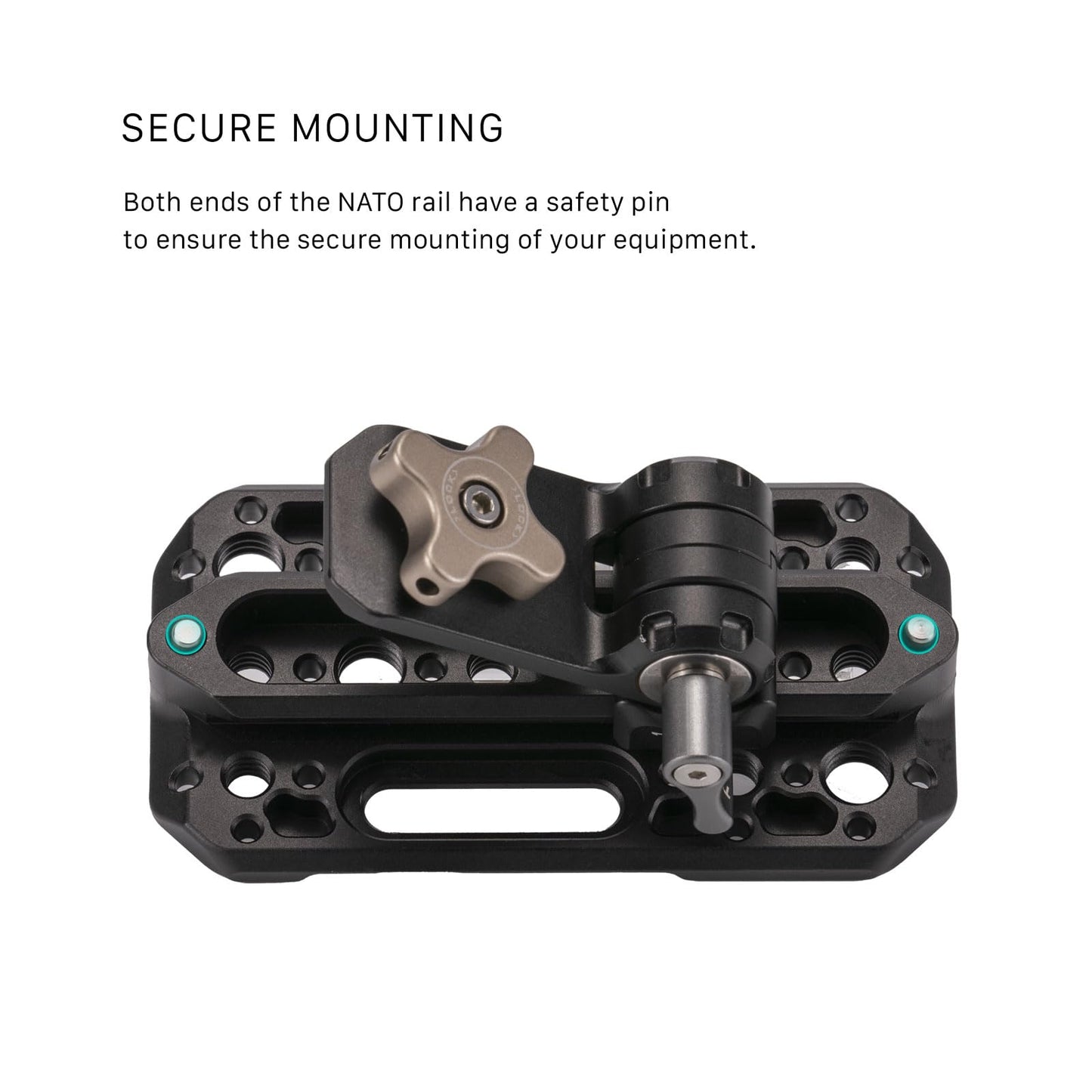 Tilta Aluminum Adjustable Accessory Mounting Plate for DSLR Cameras | Built-in NATO Rail | Rotating Design | 1/4"-20 and 3/8"-16 Threads | Black |