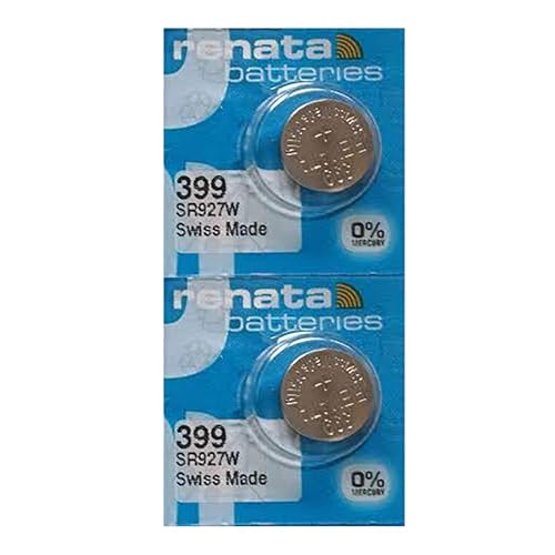 Renata 399 SR927W Batteries - 1.55V Silver Oxide 399 Watch Battery (2 Count)