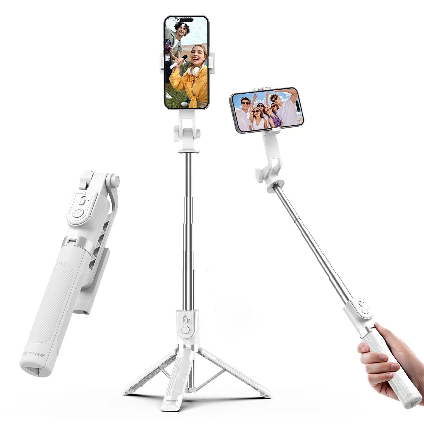 UBeesize Selfie Stick Tripod for iPhone and Android, 52'' Extendable Phone Tripod Stand with Remote, Portable Selfie Sticks with Phone Holder