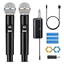 HUACAM Professional Karaoke Microphone Set, Dual Vocal Pickup, Easy Setup, USB Rechargeable, LED Display, Compatible with Karaoke Machines and More