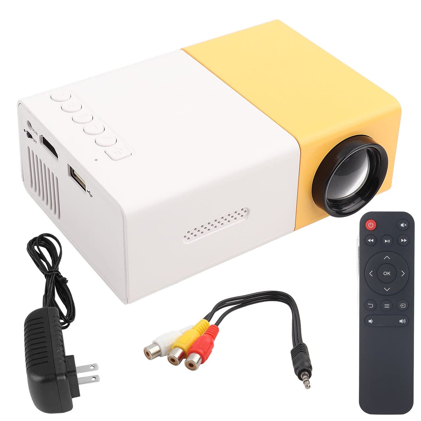 Mini Projector Portable 1080P LED, Pocket Pico Video Projector for Home Theater, Outdoor Movies, Kids Gift, HDMI USB TV AV Interfaces and Remote