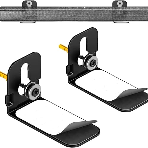 Universal Soundbar Wall Mount Bracket Kit, Heavy Duty Metal, 20-30 Lbs Capacity, Low Profile, Fits Most Sound Bars Under 5.12" Compatible