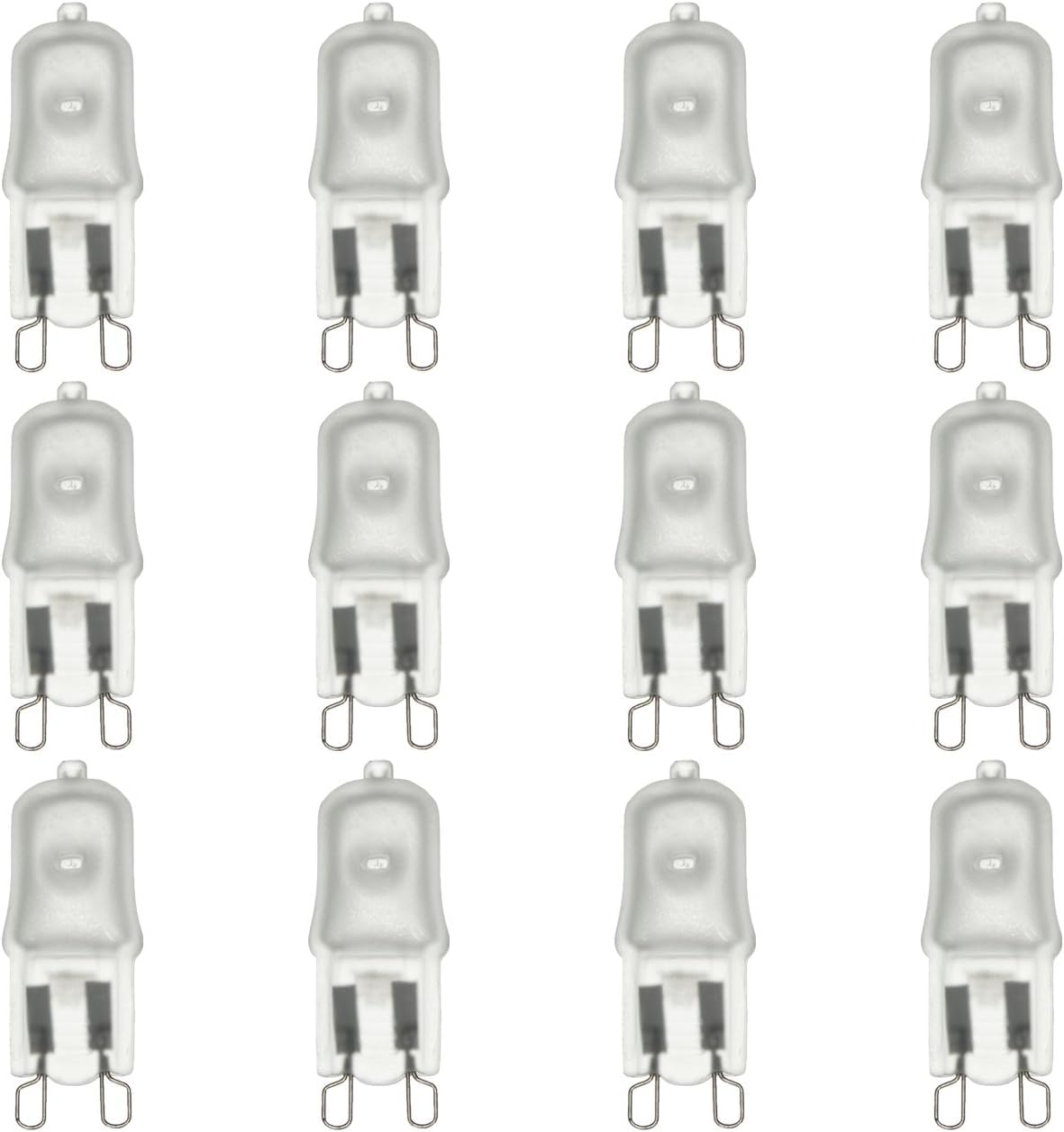 Sunlite Q25/FR/G9/120V/12PK Halogen 25W 120V Q25 Single Ended Capsule Light Bulbs, Frosted Finish, 3200K Bright White, Bi-Pin (G9) Base, 12 Pack