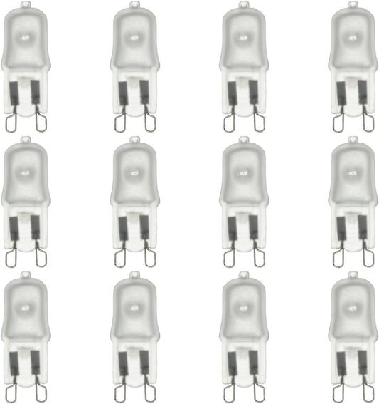 Sunlite Q25/FR/G9/120V/12PK Halogen 25W 120V Q25 Single Ended Capsule Light Bulbs, Frosted Finish, 3200K Bright White, Bi-Pin (G9) Base, 12 Pack