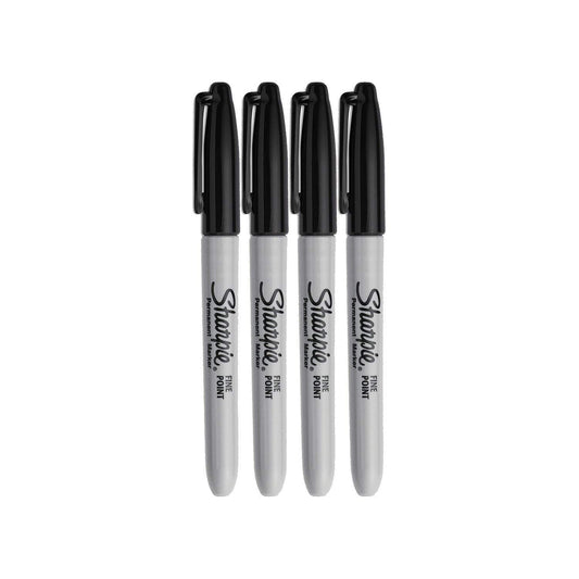Sharpie Permanent Markers, Fine Point, Black Ink (4-Pack)