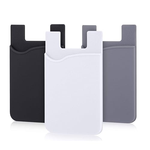 Cell Phone Card Holder for Back of Phone Case. Silicone Stick On Pocket Wallet for iPhone, Android & Other Flat Surfaces, Great for Credit Cards