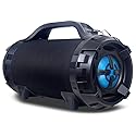 NEM Wireless Portable Boom Box Stereo High Performance Bluetooth Speaker Mobi7e, NFC, USB Recording, Rechargeable Battery, LED Lights, AUX Input, FM