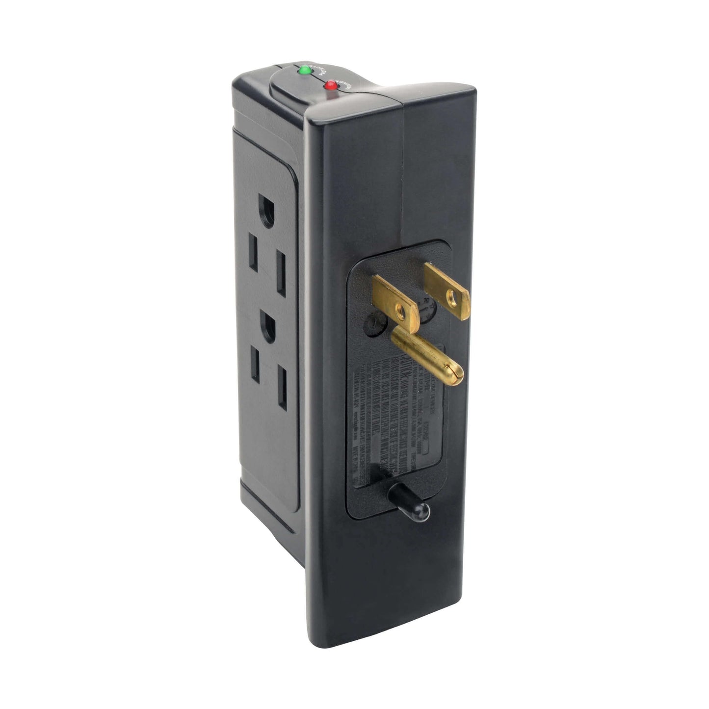 Tripp Lite 4 Side Mounted Outlet Surge Protector Power Strip, Direct Plug In, Black, Lifetime Manufacturer's Guarantee & $25,000 INSURANCE (TLP4BK)