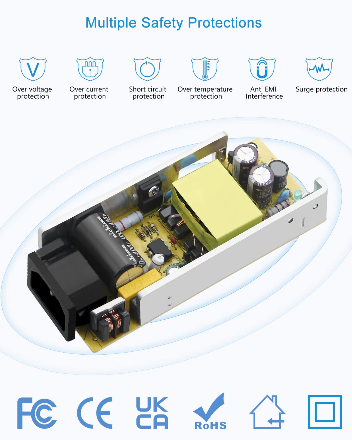 ALITOVE 24V 3A 72W AC to DC Adapter Power Supply Converter AC 100V ~ 240V to DC 24V 3amp Transformer with 5.5x2.1mm DC Output Jack for 5050 3528 LED…