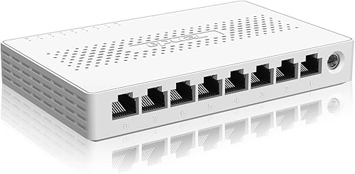 Tenda SM108 8 Port 2.5G Unmanaged Ethernet Switch, 8 X 2.5G Base-T Ports, 40Gbps Switching Capacity, Compatible with 100/1000/2500Mbps, for Home