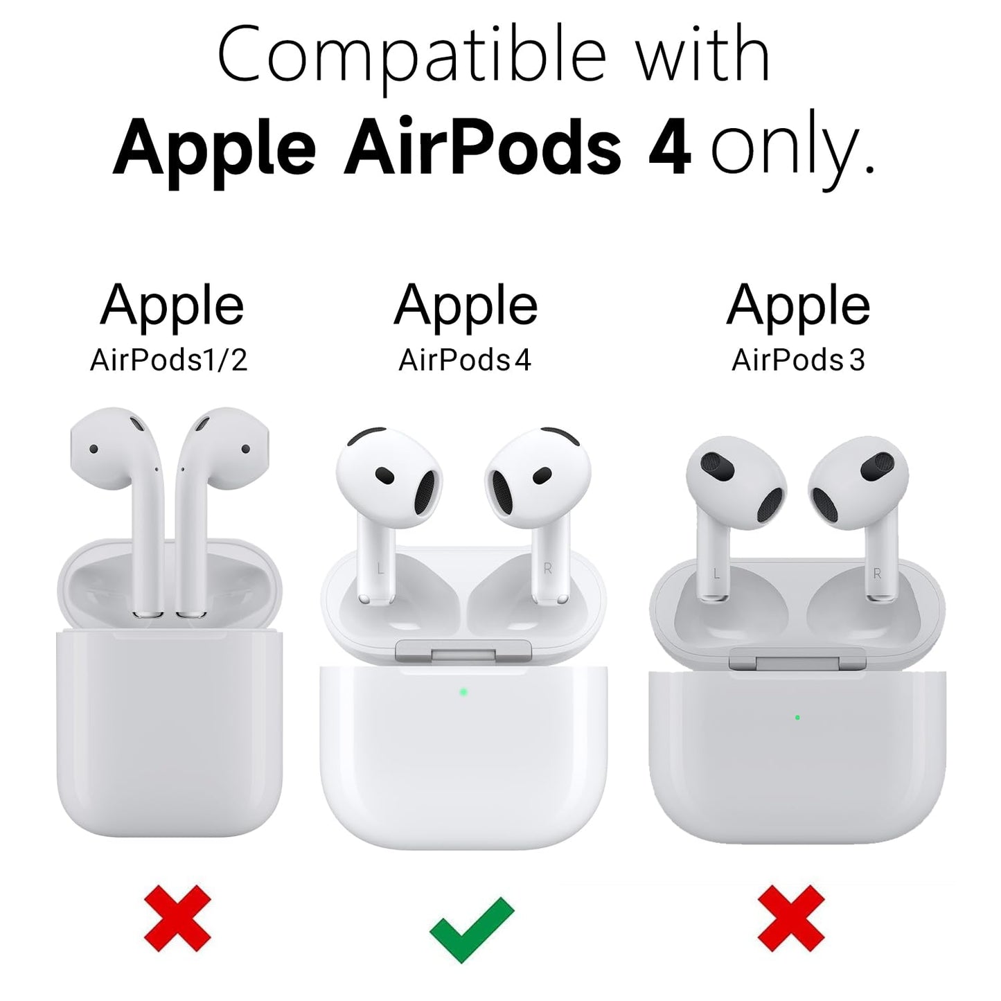Svanove for Airpods 4 Case Clear Hard Plastic, Transparent Simple Cute Airpods 4th Generation Case with Keychain, Girly Y2k Aesthetic Trendy Airpods