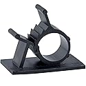 JacobsParts V1 Adhesive Cable Management Clips, 0.6 Inch Adjustable Clamp, Black (25 Pack)