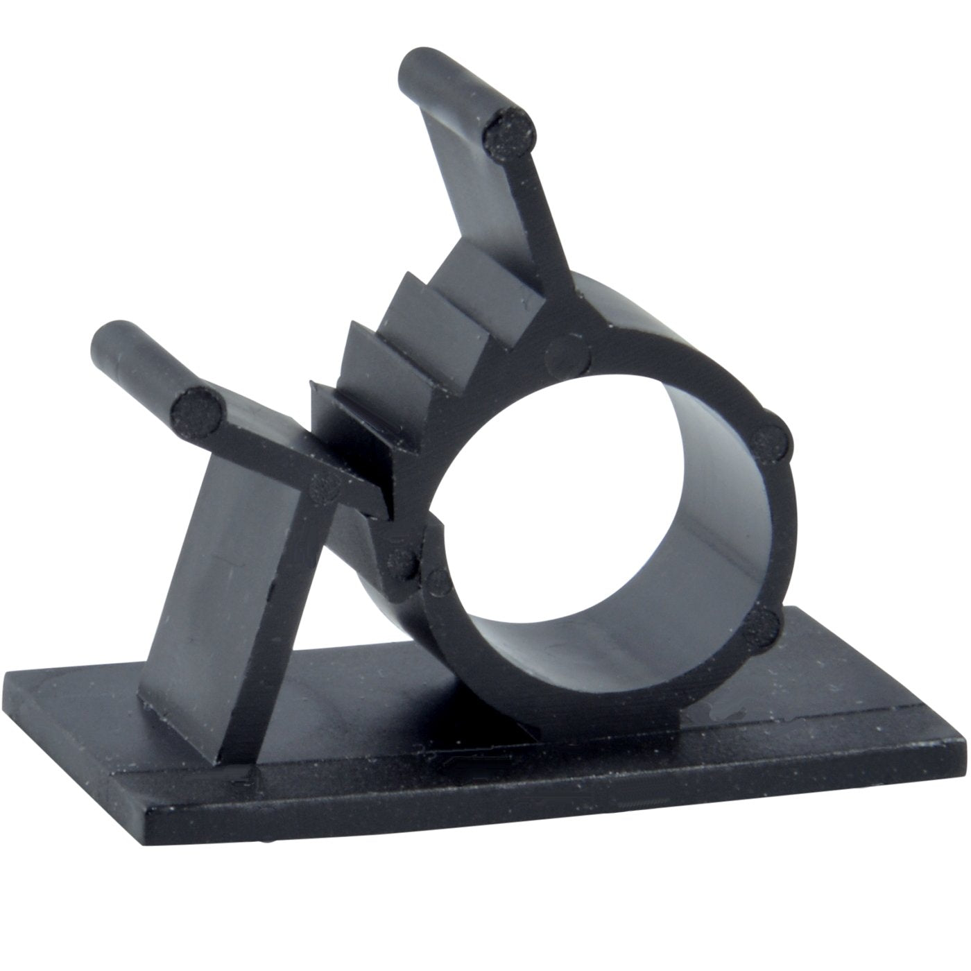 JacobsParts V1 Adhesive Cable Management Clips, 0.6 Inch Adjustable Clamp, Black (25 Pack)