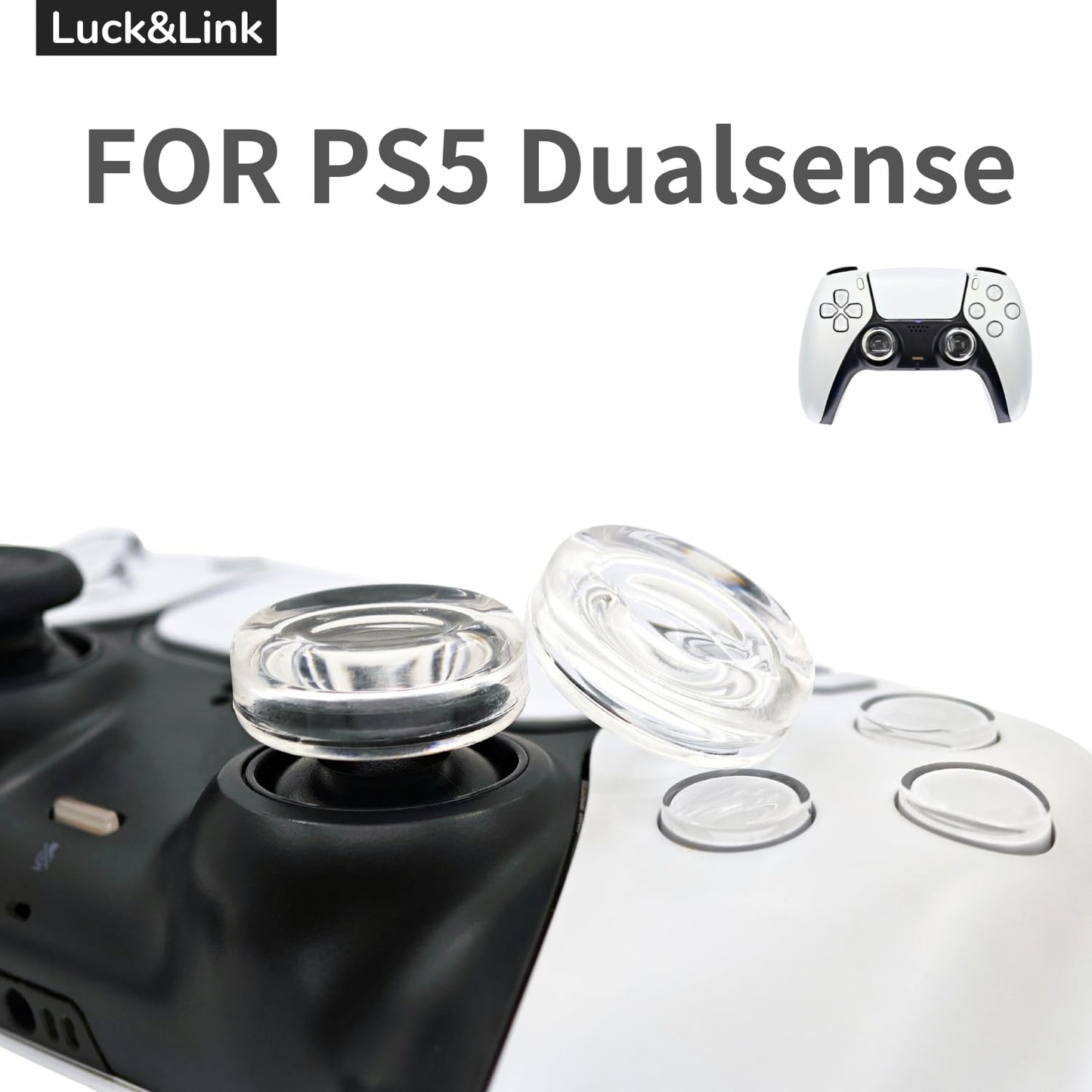 Luck&Link for PS5 Dualsense Thumb Grips, Joystick Caps for PS5, Thumbstick Cover (for PS5 Dualsense)