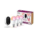 WiZ Home Monitoring Starter Kit Includes Indoor Security Camera, 1080p HD Video with Motion Detection and Full-Duplex Audio + 60W A19 Color LED Smart