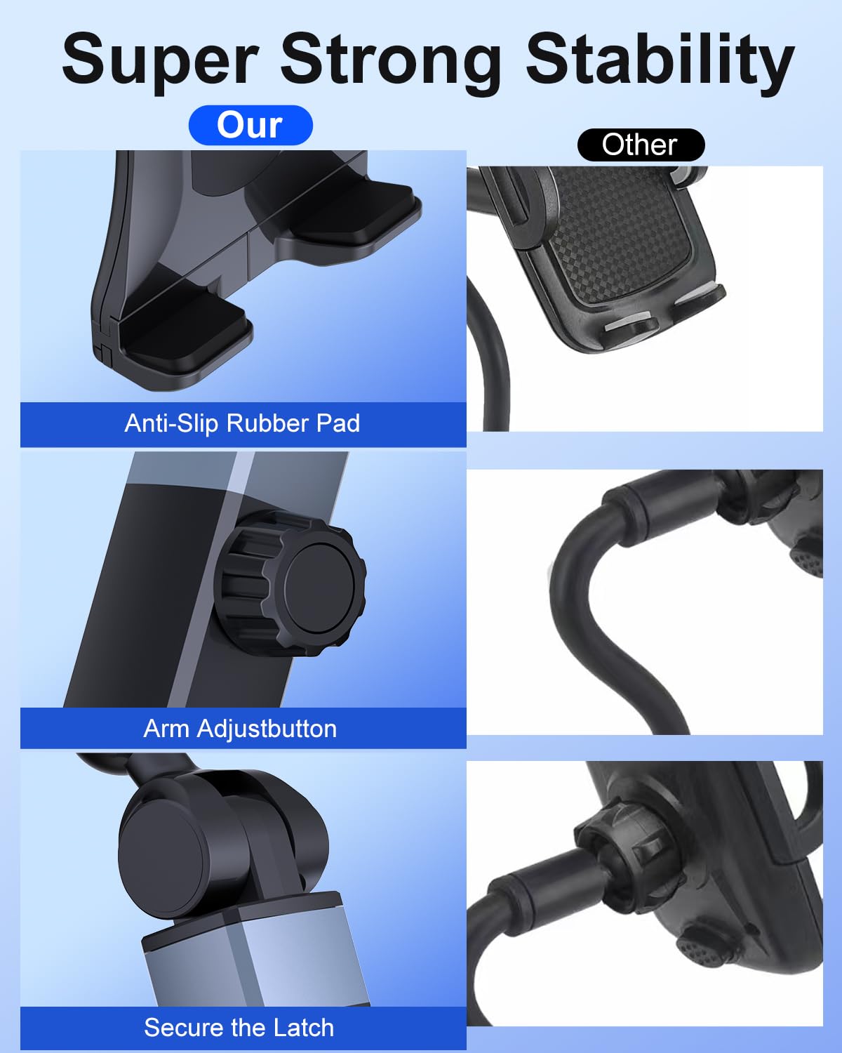 Vitog 2-in-1 Phone Holders for Your Car, Universal Cup Holder Phone Holder with 360° Rotation & Long Arm Mount, Car Phone Holder Compatible