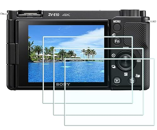 Alpha ZV-E10 Screen Protector for Sony ZVE10 (Not Fit ZVE10 II )Camera(for Accessories) with Hot Shoe Cover,HUIPUXIANG 0.3mm High Definition 9H