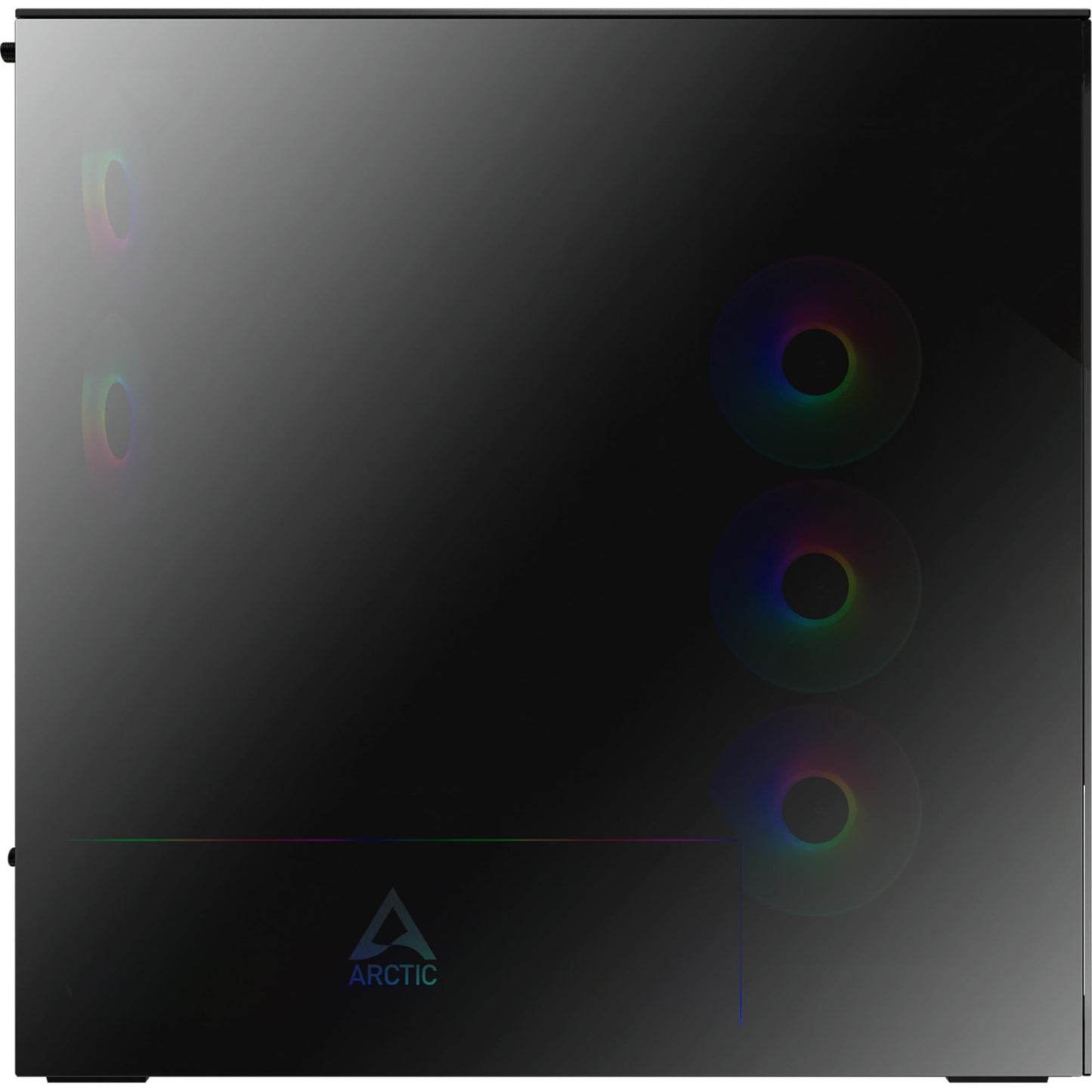 ARCTIC Xtender (Mirror Black) - PC Case, Mirrored Glass, 2 x 420 mm Radiator Support, Full Tower, Big Tower, E-ATX, 5X A-RGB Fans pre-Mounted - Black