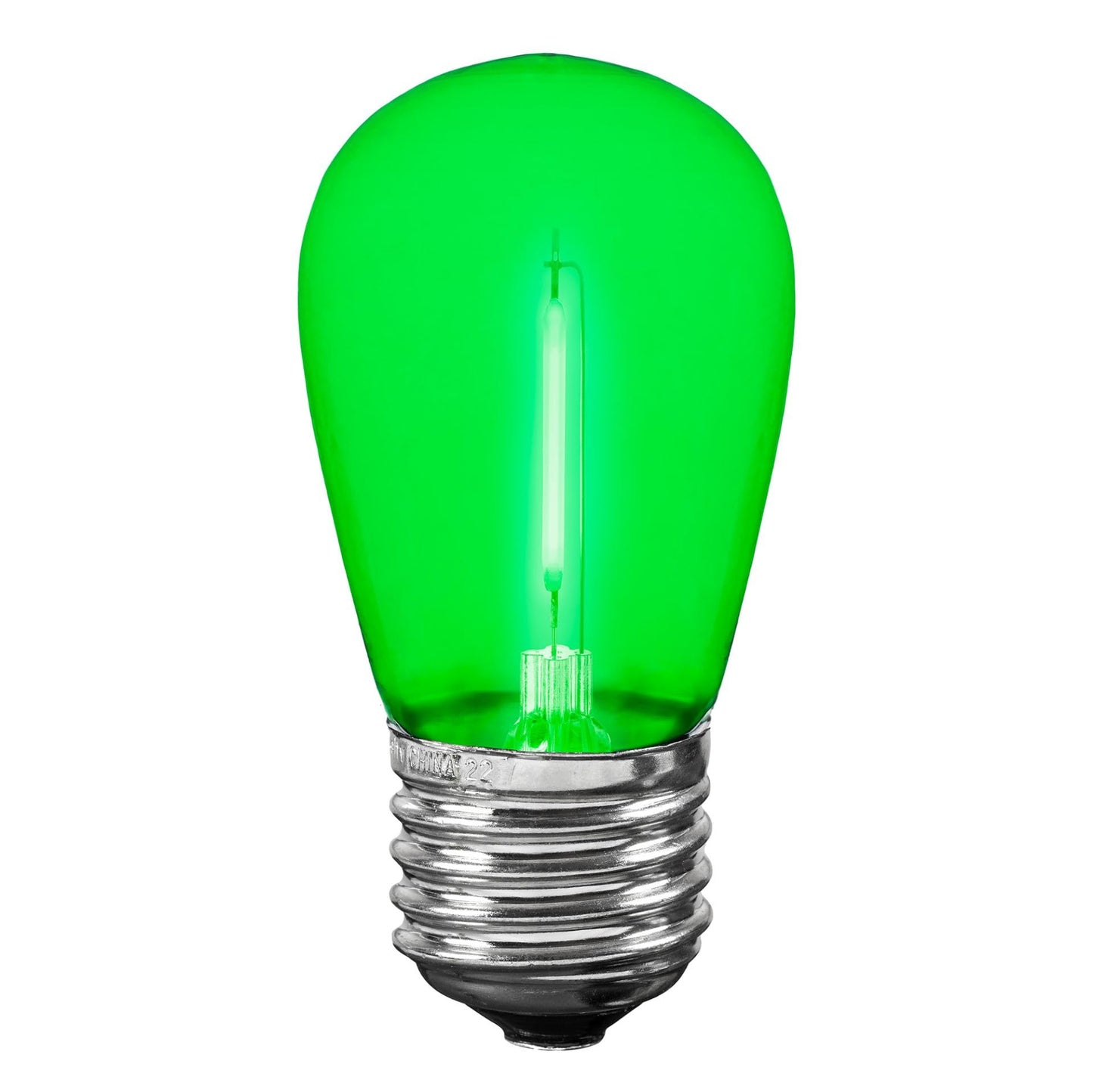 Novelty Lights Outdoor String Light Replacement Bulbs, 5 Pack S14 LED Edison Shatterproof Plastic, E26 Base, 30,000-Hour Lifespan, Green