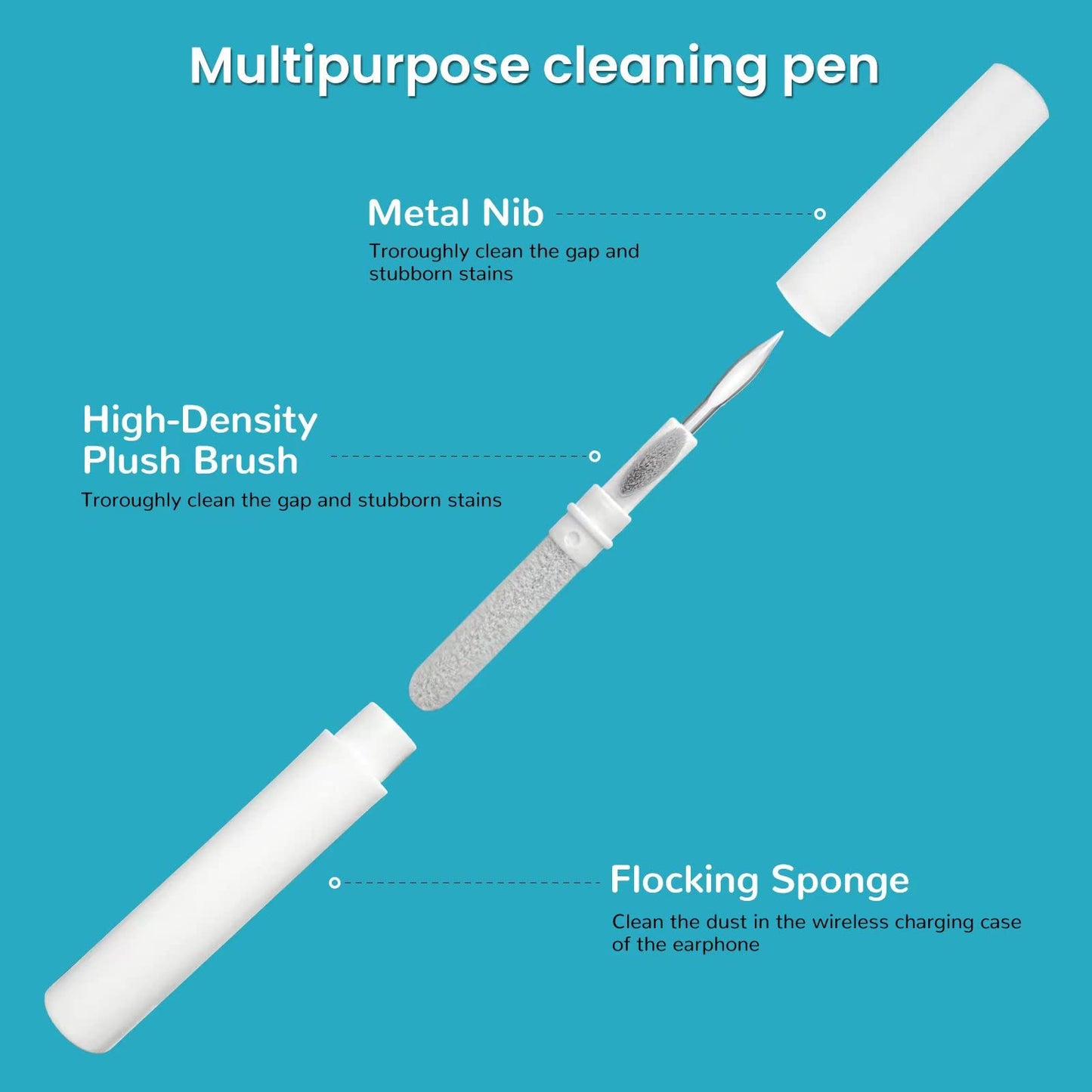 MUIIGOOD Airpods Cleaner Kit 221 Pcs Earbud Cleaning Putty Remove Ear Wax Phone Cleaning kit Cleaner Pen Brush Microfiber Cloth for Airpods Pro/1/2/3