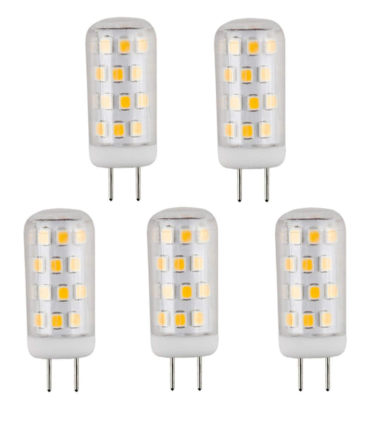 CBconcept UL-Listed, G8 LED Light Bulb (Standard 37mm Length), 5-Pack, 3 Watt, 310 Lumen, Not Dimmable, Daylight 5000K, 360° Beam Angle, 35W