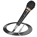 HOTEC Premium Vocal Dynamic Handheld Microphone with 19ft Detachable XLR Cable and ON/Off Switch (Metal Black) (H-W07)