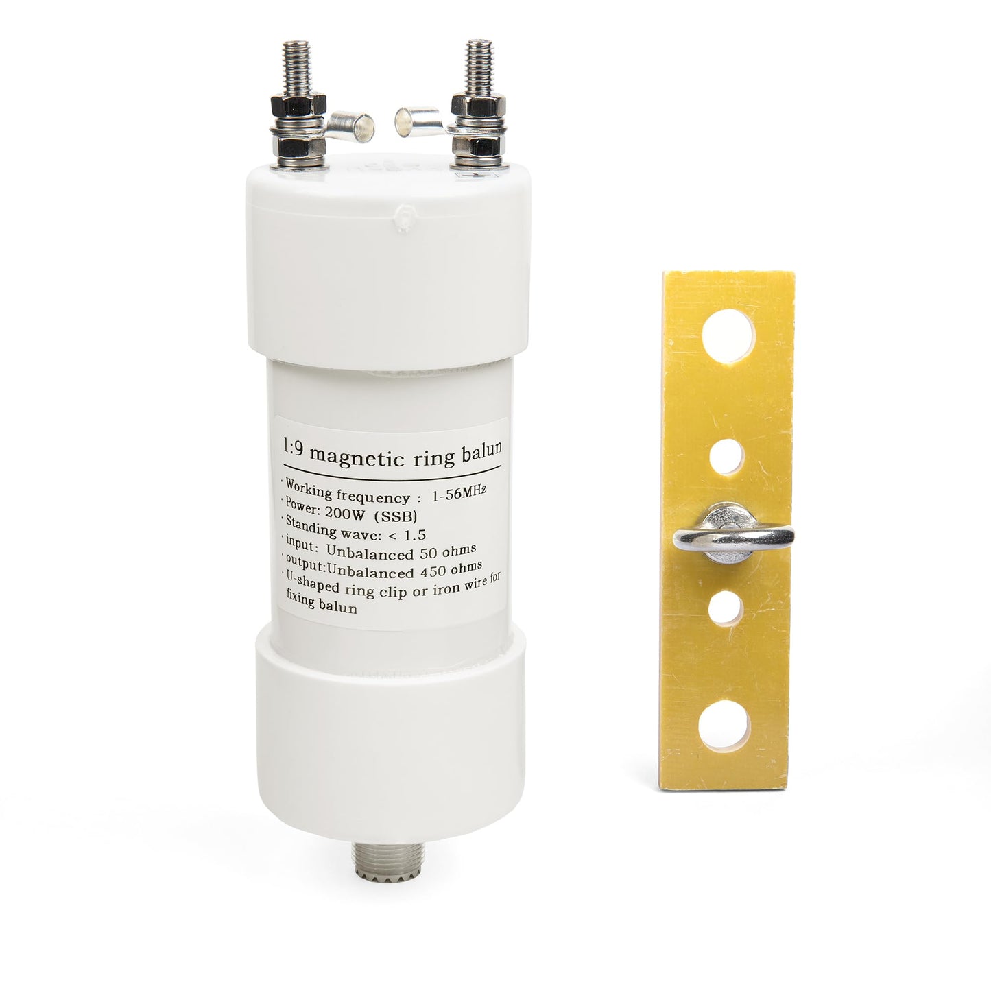 Femei 1-56MHz 200Watt HF Balun DIY Waterproof Antenna Balun 1:9 Ratio Balun 50 Ohm to 450 Ohm (1:9)