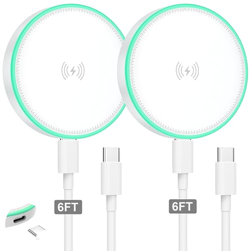 Magnetic Charger 2Pack 15W Magnetic Wireless Charger Fast Charging Pad with 6FT USB C to USB C Cable Compatible with iPhone 16/15/14/13/12 Series