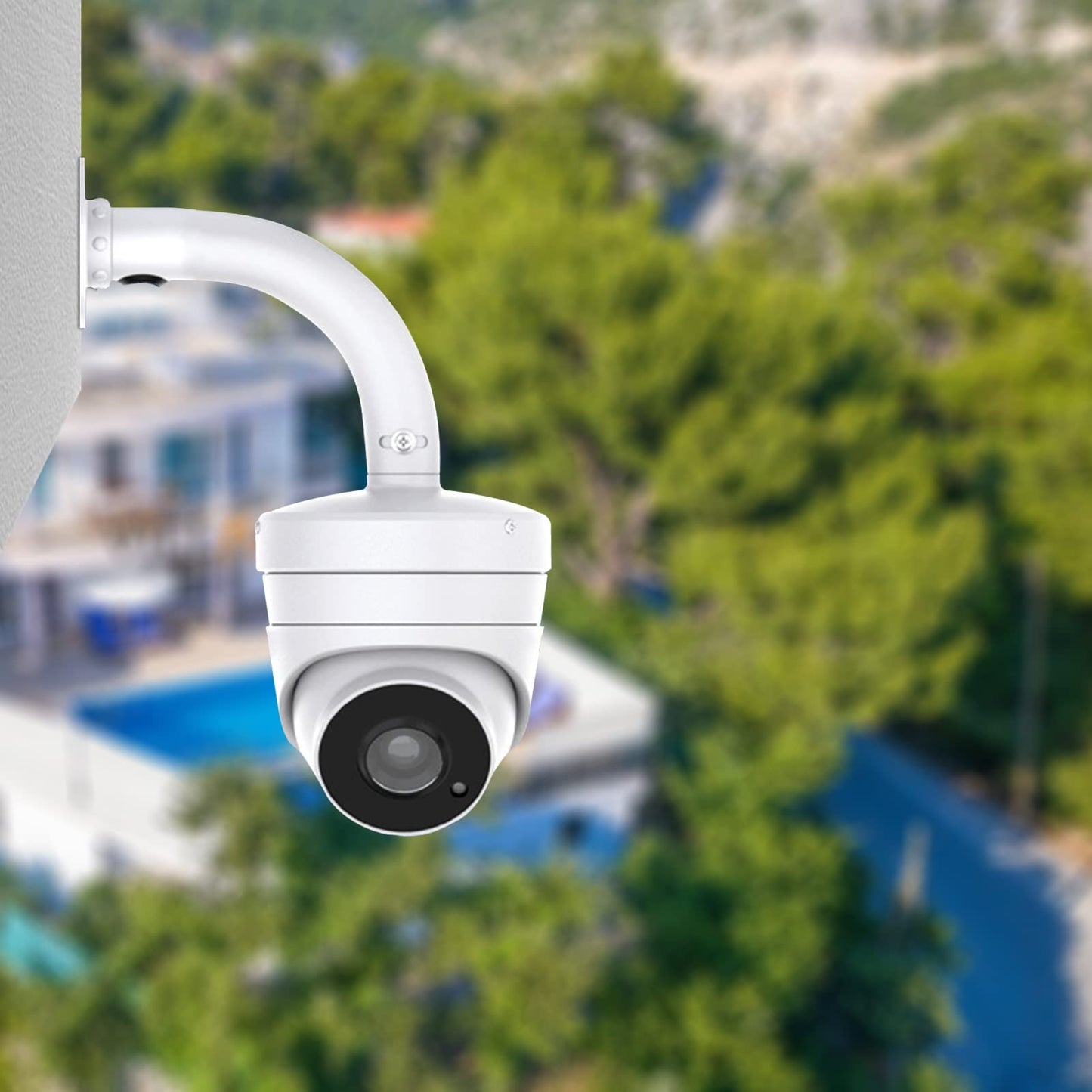 WiTi 6 inch Base Wall Mount Bracket for Surveillance Cameras IP CCTV, Compatible with Eufy Cameras Bullet Dome PTZ,Cable Management Pole Mounting