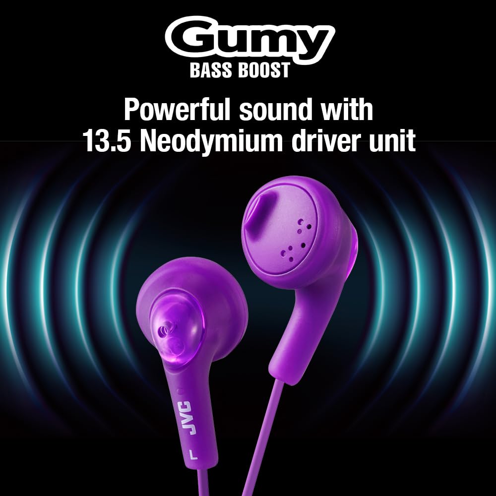 JVC HAF160V Gumy Ear Bud Headphone Violet