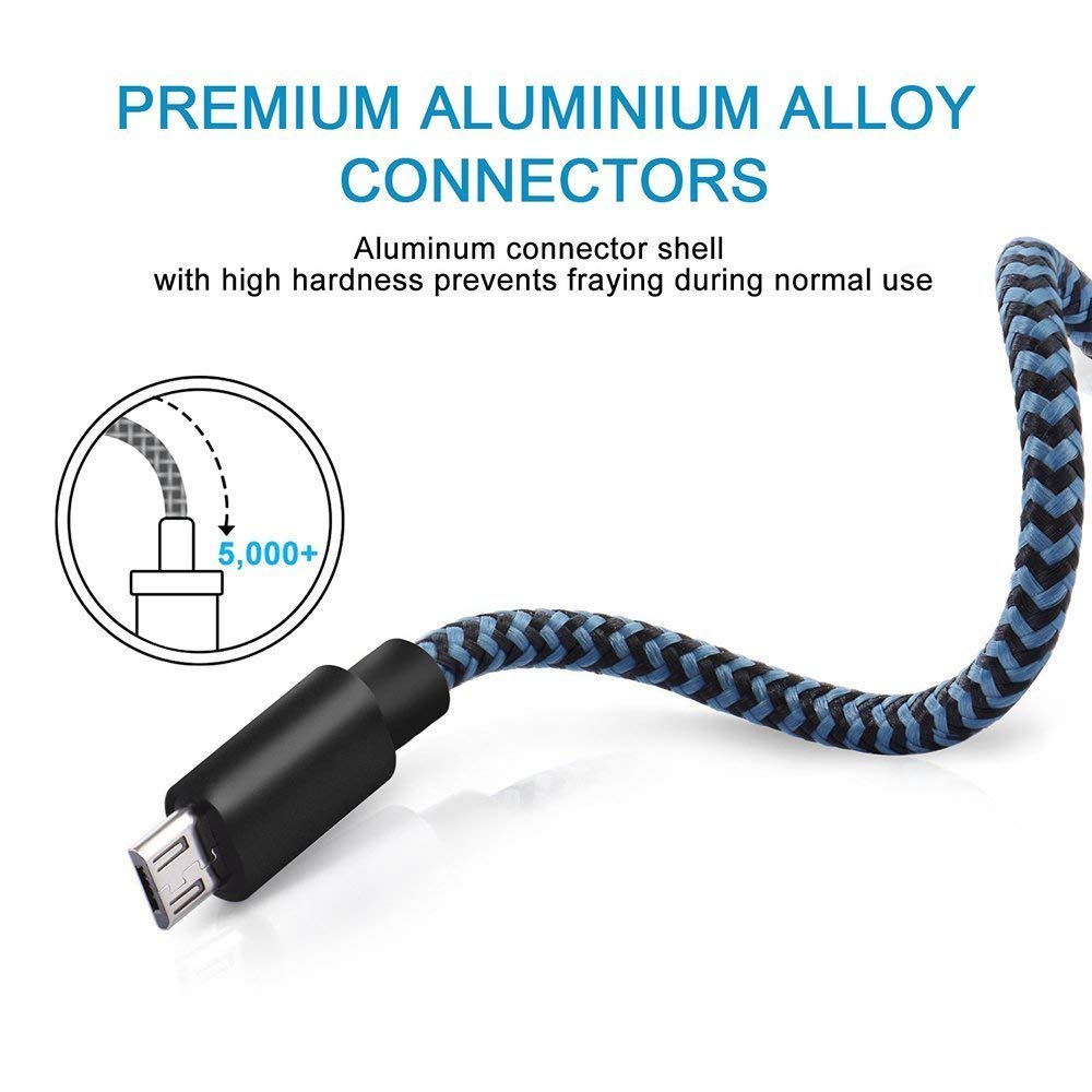Micro USB Cable 3ft, 3Pack 3FT Nylon Braided High Speed Micro USB Charging and Sync Cables Android Charger Cord Compatible Samsung Galaxy S7