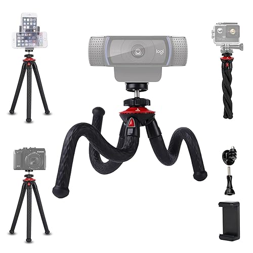Mini Tripod for Camera/Phone/Webcam, NexiGo Flexible Camera Tripod Stand, Compatible with NexiGo Logitech Webcam C920 C922 Brio iPhone/Android/Camera