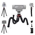 Mini Tripod for Camera/Phone/Webcam, NexiGo Flexible Camera Tripod Stand, Compatible with NexiGo Logitech Webcam C920 C922 Brio iPhone/Android/Camera