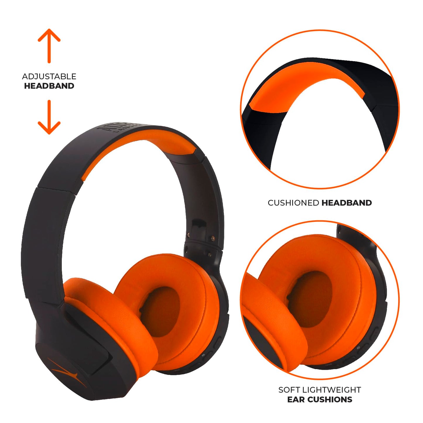 Altec Lansing Kid Safe Noise Cancelling Wireless Headphones 15H Battery, 85dB Volume Limit, Foldable Design Powerful Sound, Active Noise Cancellation