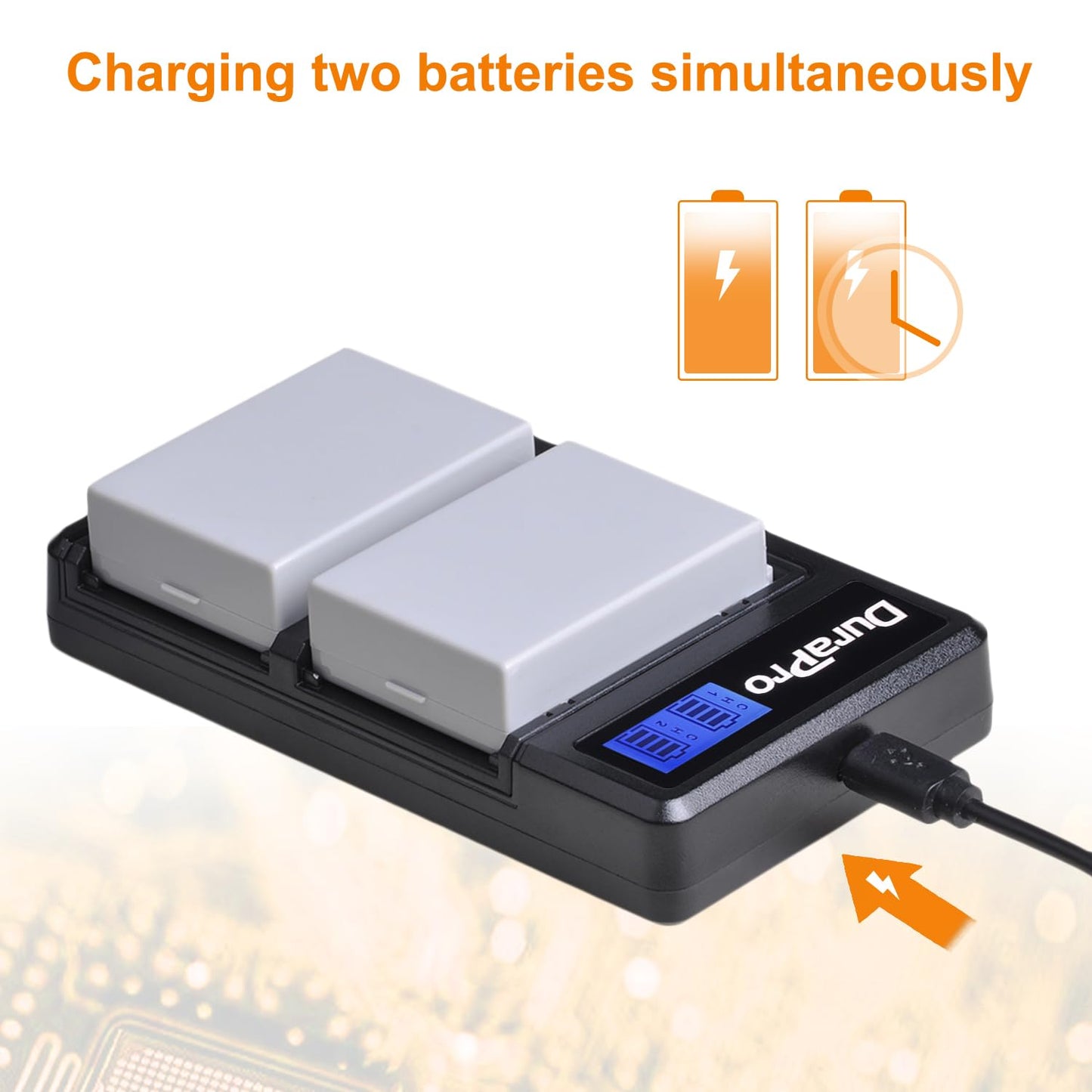2-Pack LP-E8 Replacement Battery and LED USB Dual Charger for Canon EOS Rebel 550D, 600D, 650D, 700D, X4, X5, X6i, X7i, T3i, T2i, T4i, T5i