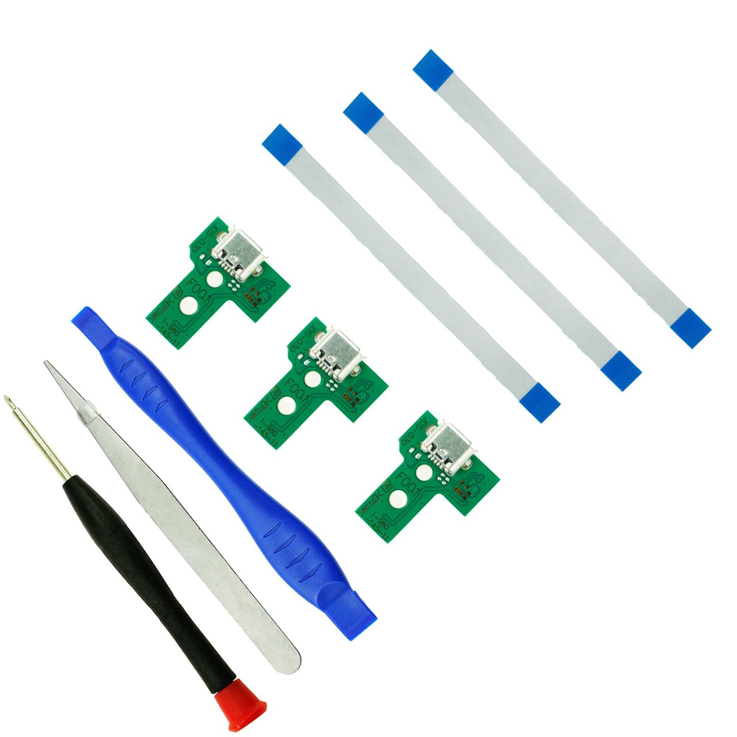 CTHTBZ 3PCS JDS-030 Assembly Replacement Charging Port for PS4 Controller,Connector Module Charger Socket Board for PlayStation PS4 Controller,With