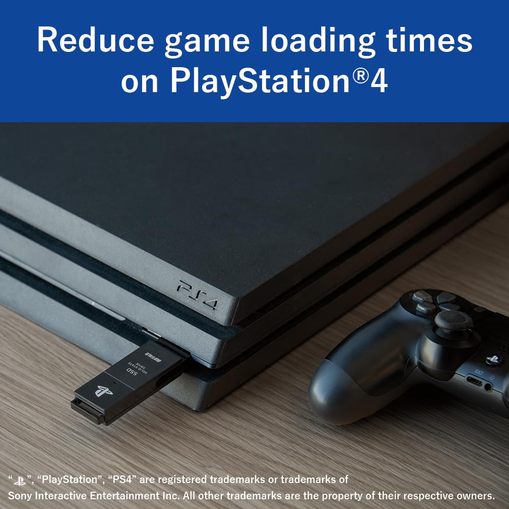 BUFFALO External SSD 1.0TB - Officially Licensed Product, Compatible with PS5 Consoles / PS4 Consoles - USB3.2 Gen2 Type A Compact Stick SSD-SAO1.0U3B