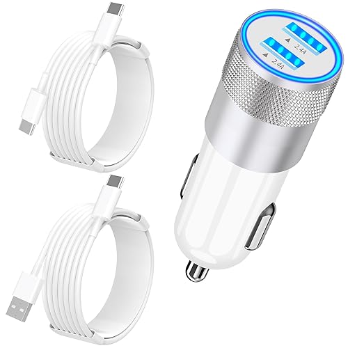 [Apple MFi Certified] iPhone 16 Car Charger Fast Charging, Braveridge 4.8A USB-C Car Charger Cigarette Lighter Adapter with 2Pack Type-C Cable