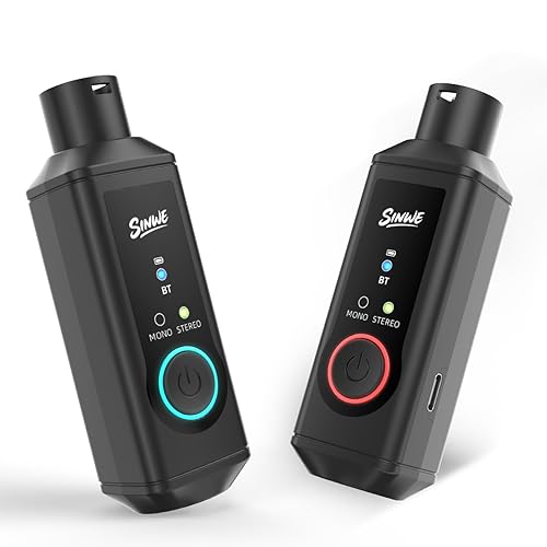 SINWE XLR Bluetooth Receiver, BT5.3 24bit/48kHz Hi-Fi Audio, Wireless Adapter for Mixer PA Speaker DJ System, 160ft Range 15H Battery, Dual Pack